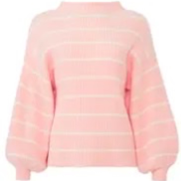 SAYLOR Rent the Runway Pink striped Bette sweater sz XS/S $250 - Picture 4 of 6